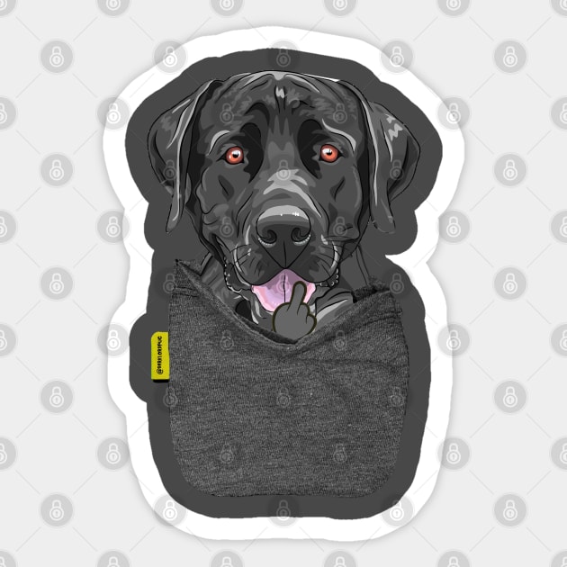 Labrador Retriever FU Pocket Sticker by darklordpug